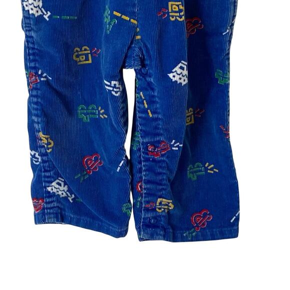 Vintage OSHKOSH B' GOSH Corduroy Overalls Car Truck Bulldozer Print USA,18 Month - Picture 6 of 13
